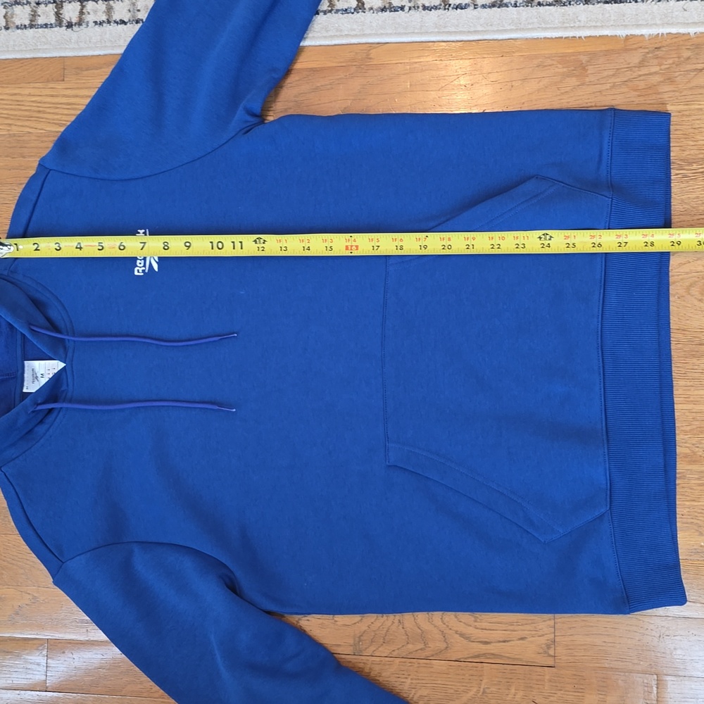 REEBOK BRAND SIGNATURE MEN'S BLUE PULLOVER FLEECE HOODIE SIZE MEDIUM - Picture 12 of 15